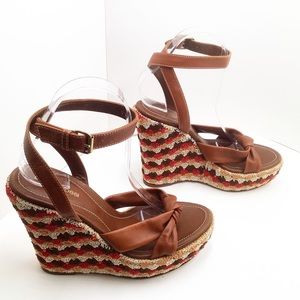 🆕{Sergio Rossi} Crochet Rhinestone Covered Wedge